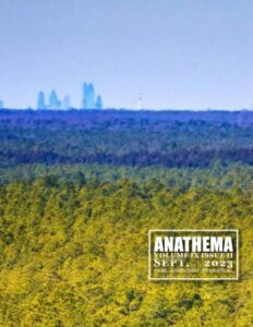 anathema cover, featuring forest and a distant skyline.
