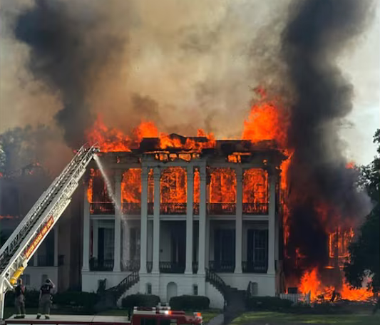 Historic Louisiana plantation house destroyed in massive fire – Iberville, LA
